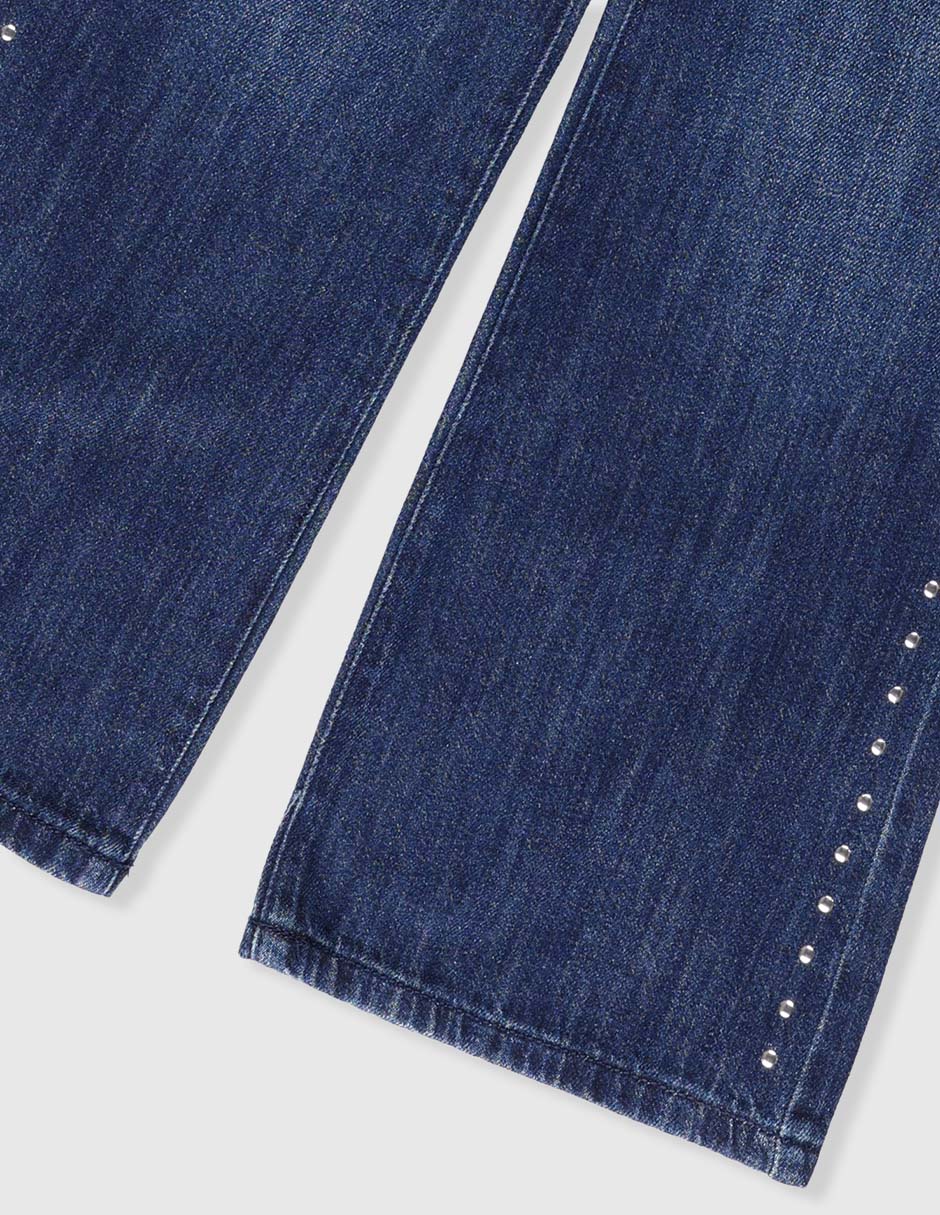 Jeans amplio lavado claro para niña 4