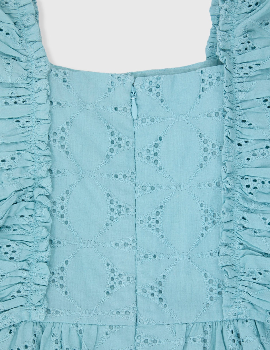 Vestido manga volantes para niña 5