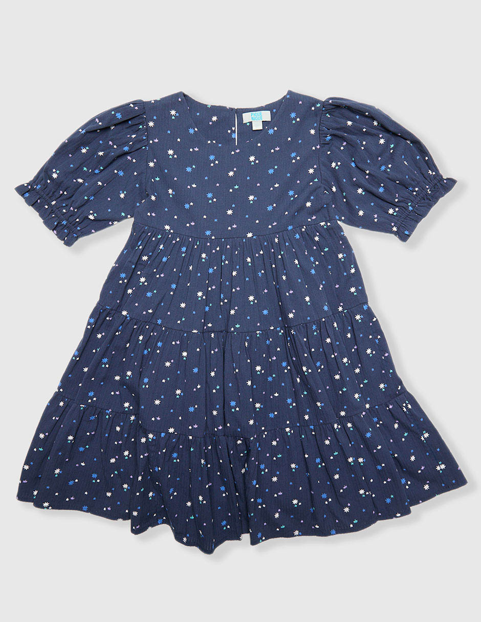 Vestido manga globo para niña