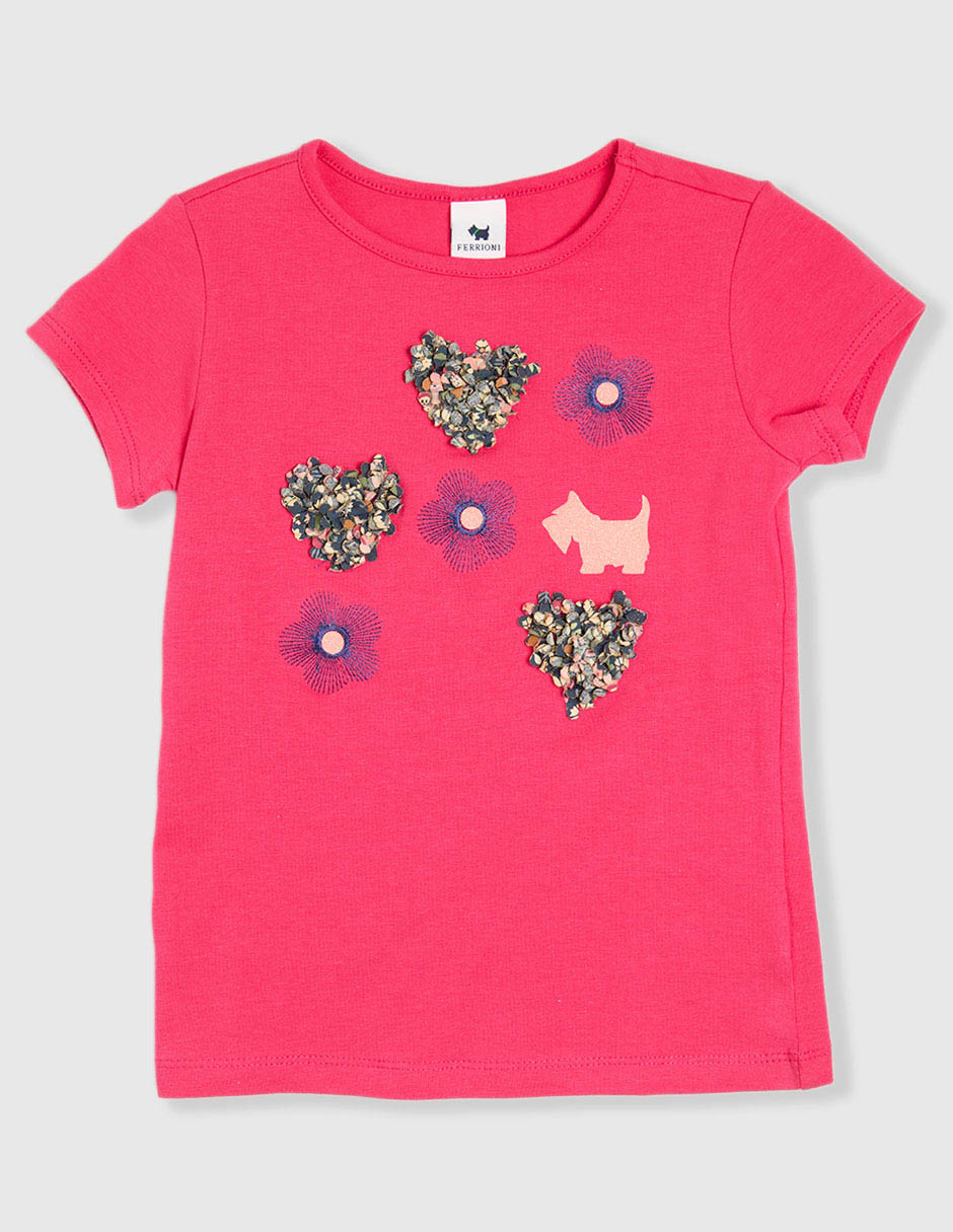 Playera Monetti manga corta para niña