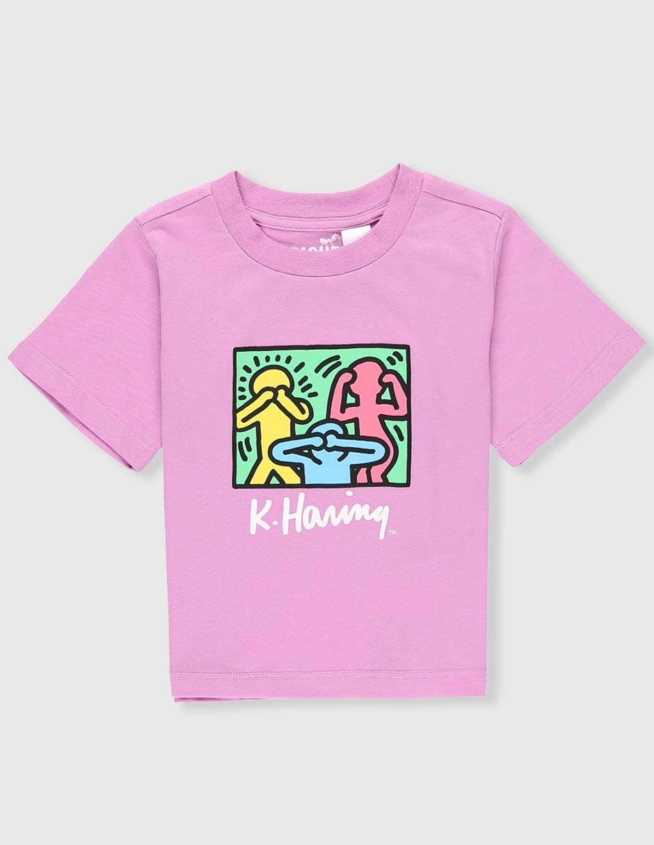 Playera Keith Haring manga corta para niña