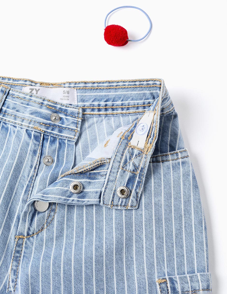 Jeans amplio lavado claro para niña 3