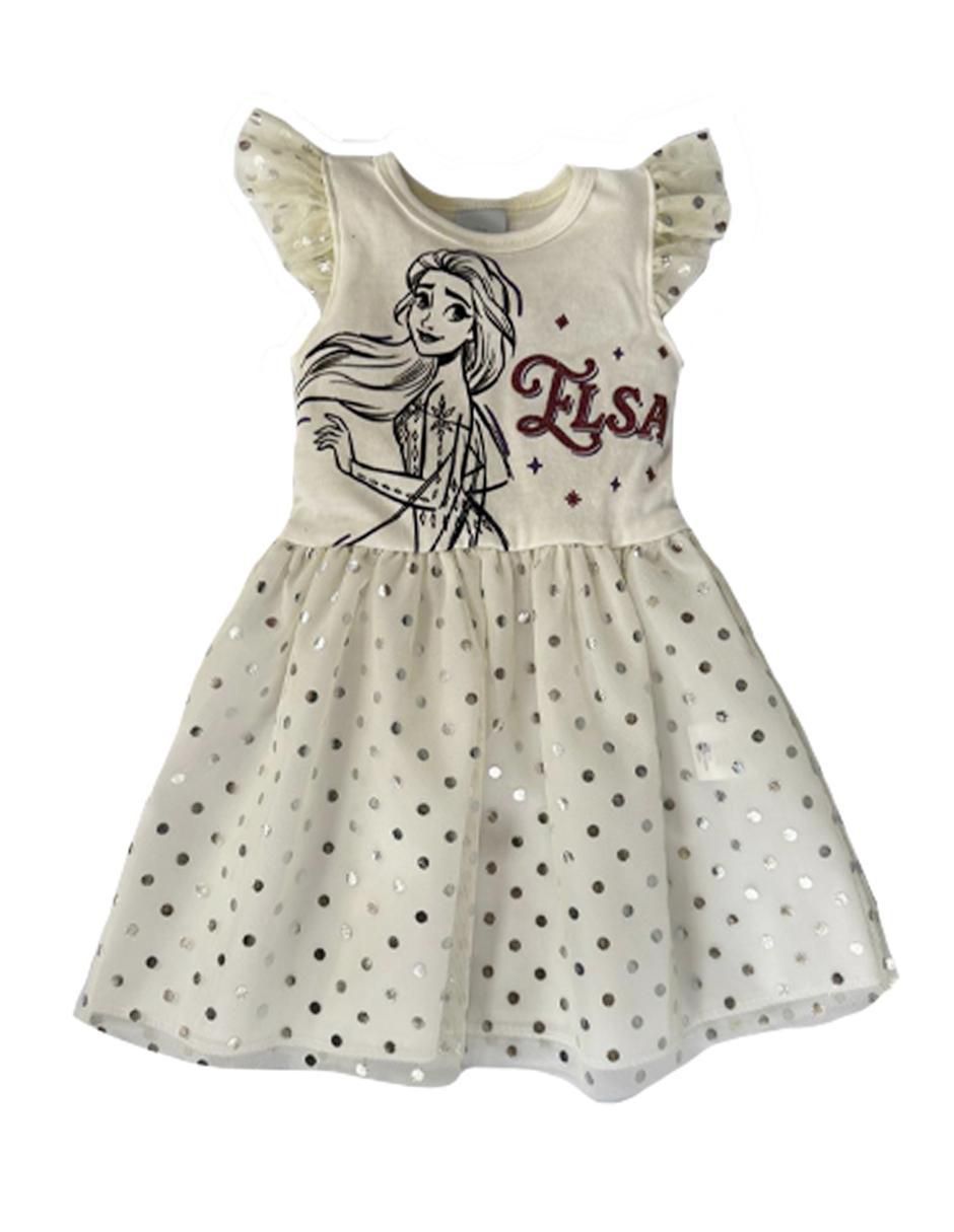 Vestido Elsa manga volantes para niña Vestido Elsa manga volantes para niña
