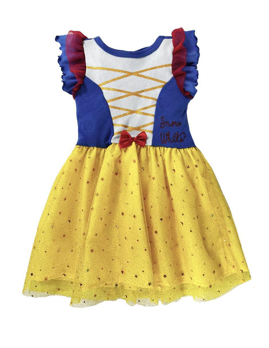 Vestido Blanca Nieves manga volantes para niña
