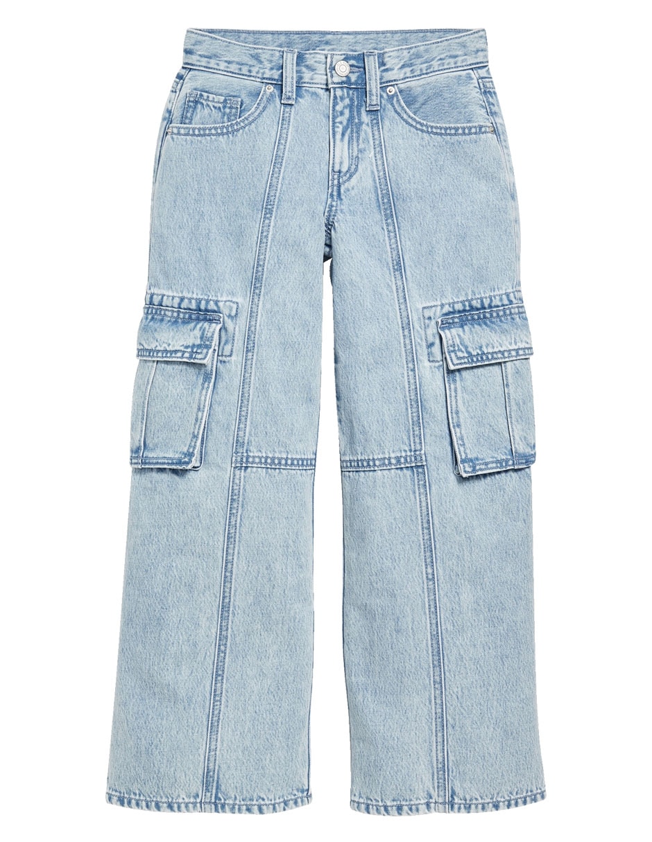 Jeans baggy old navy lavado claro para niña 3