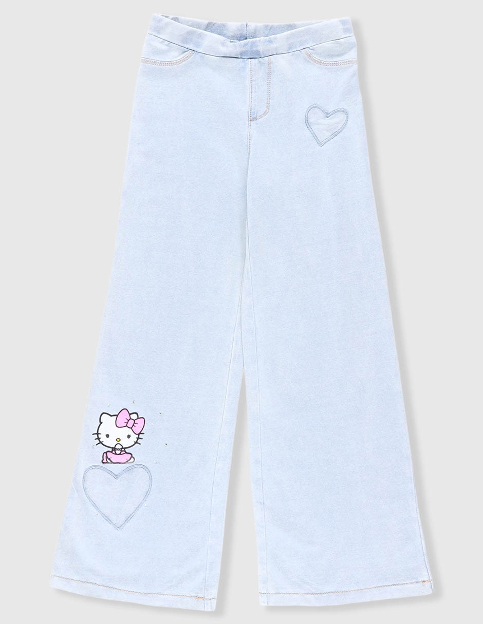 Jeans campana lavado claro para niña Jeans campana lavado claro para niña