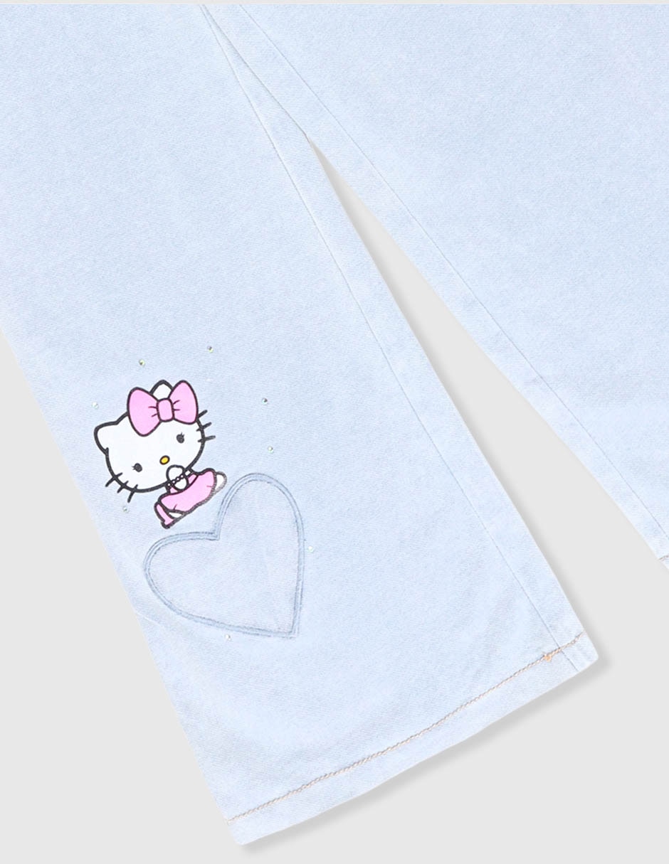 Jeans campana lavado claro para niña 4