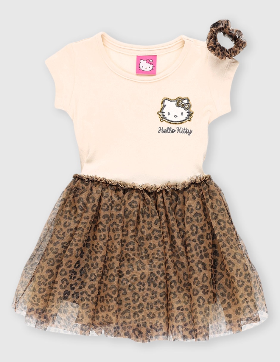 Vestido manga regular para niña