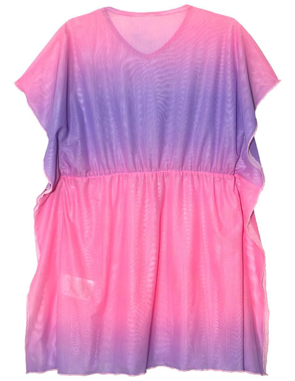 Salida de playa vestido con jareta simulada para niña 2