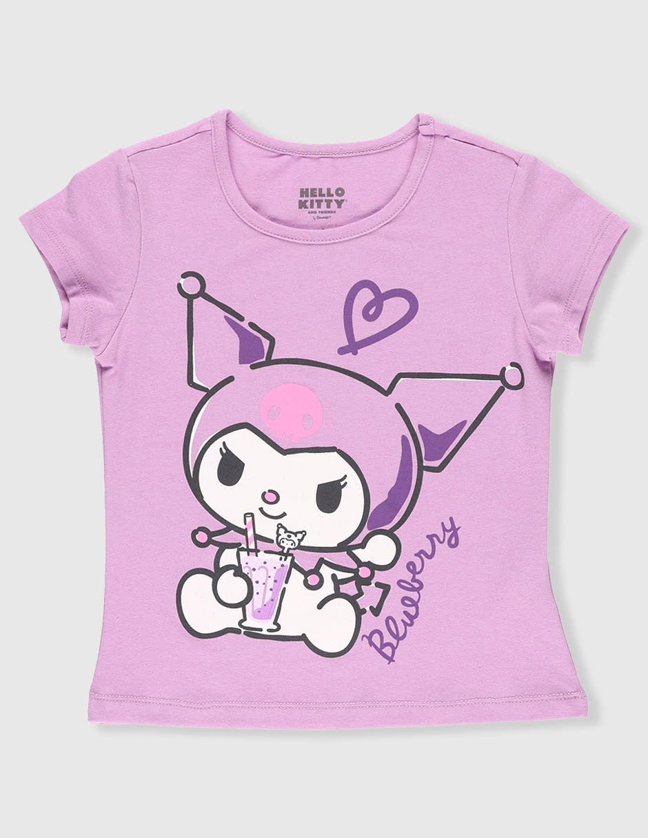 Playera Kuromi manga corta para niña