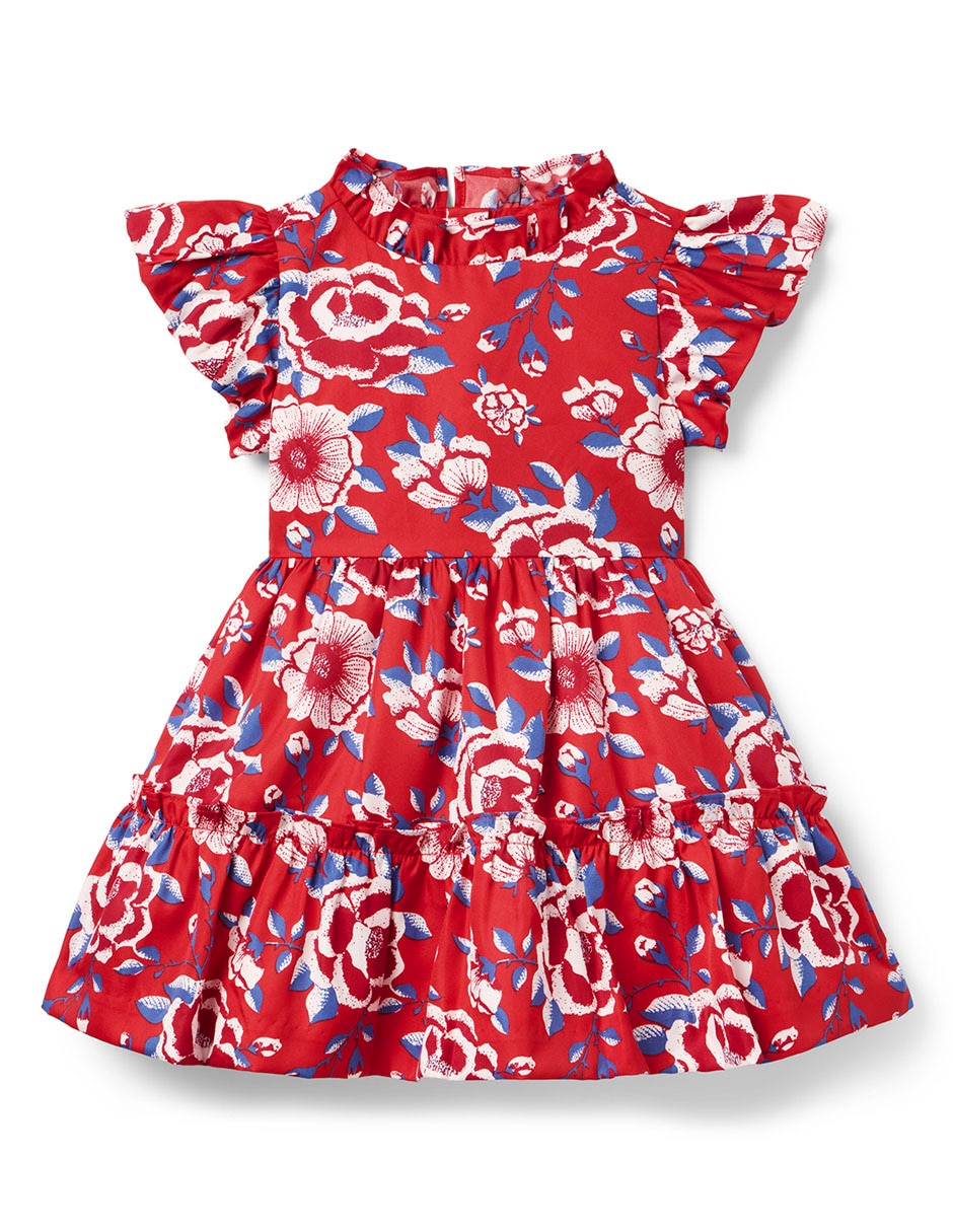 Vestido manga mariposa para niña