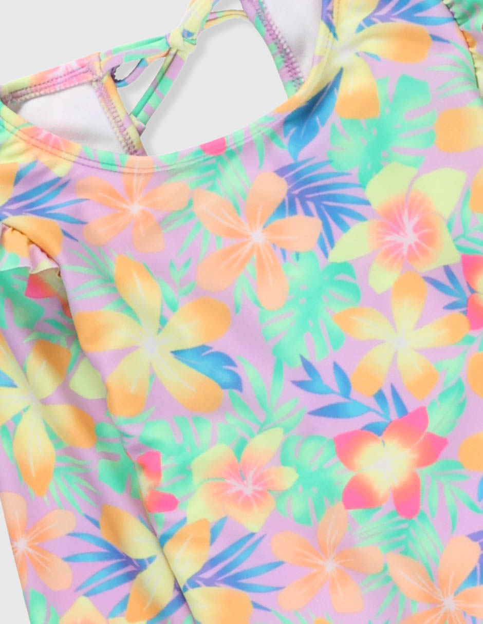 Wetsuit estampado floral para niña 3