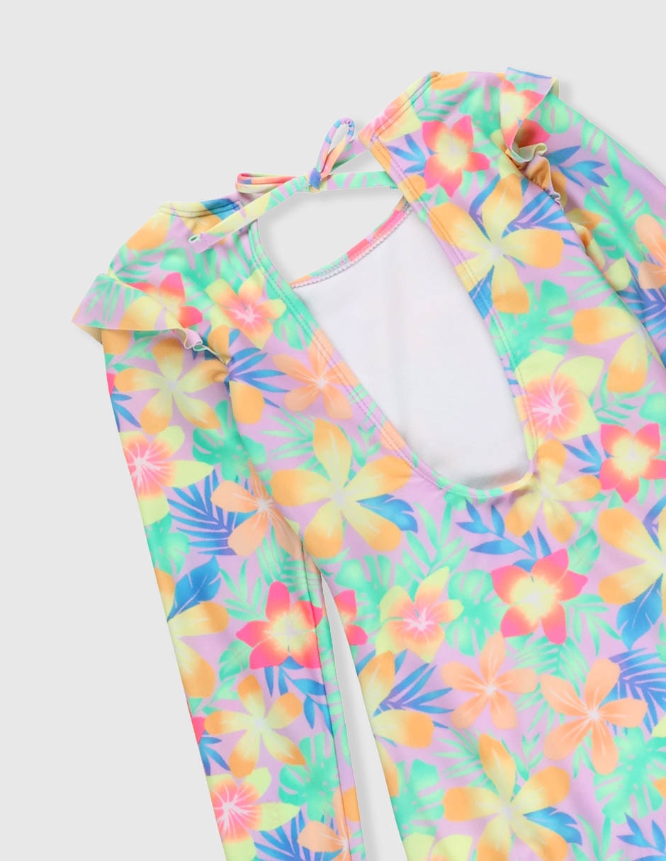 Wetsuit estampado floral para niña 4