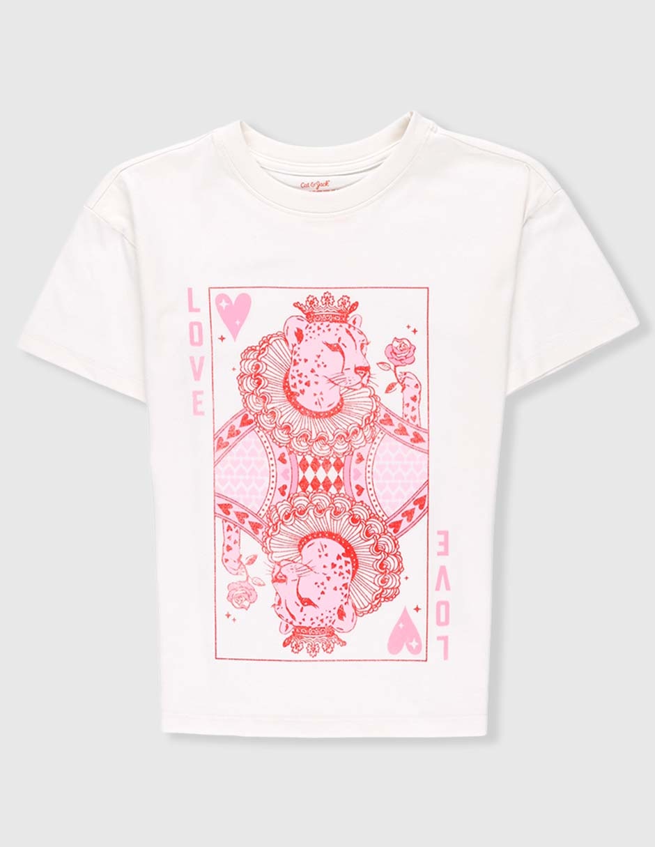 Playera Cat & manga corta para niña
