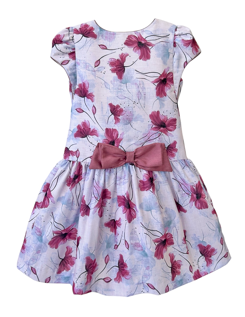 Vestido manga regular para niña