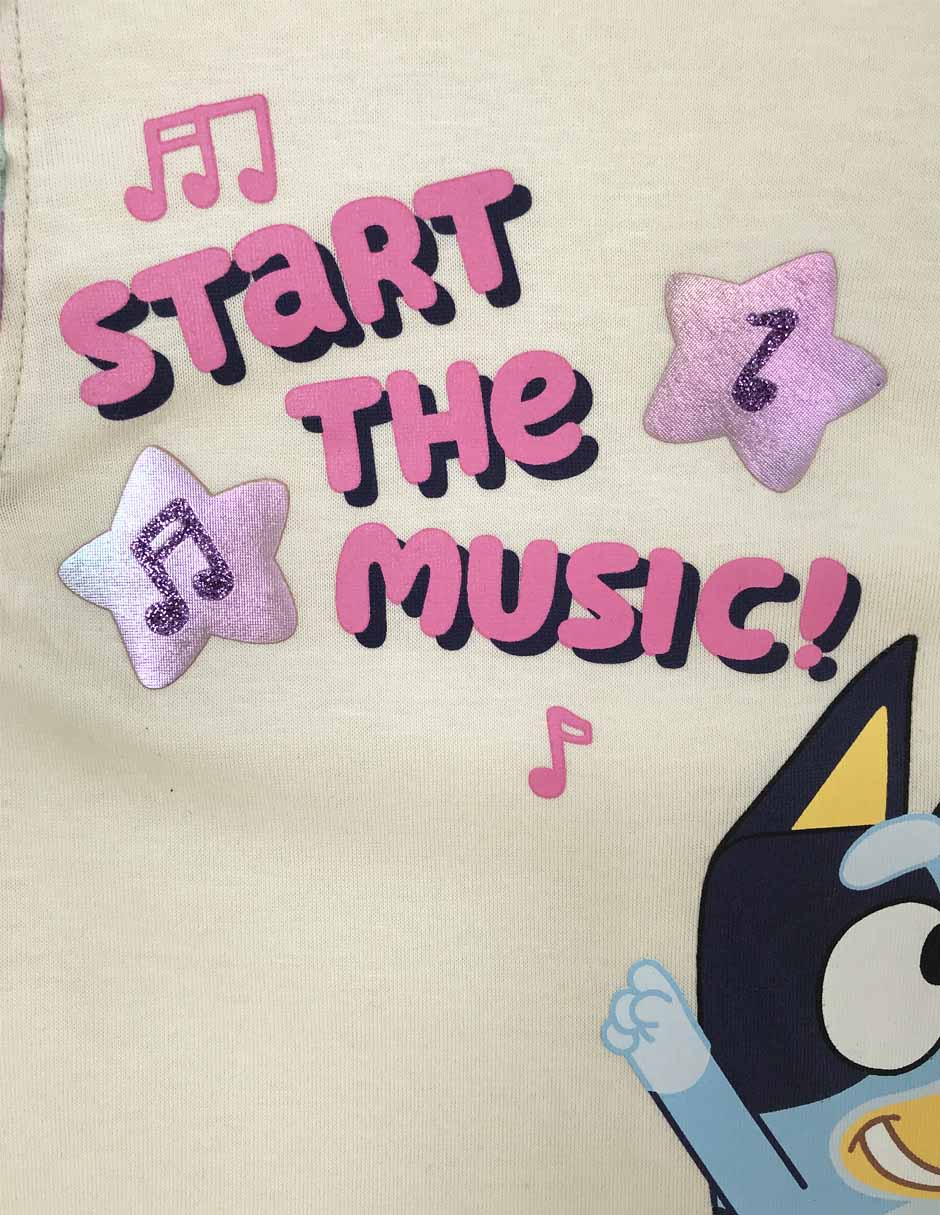 Playera Bluey manga corta para niña 3