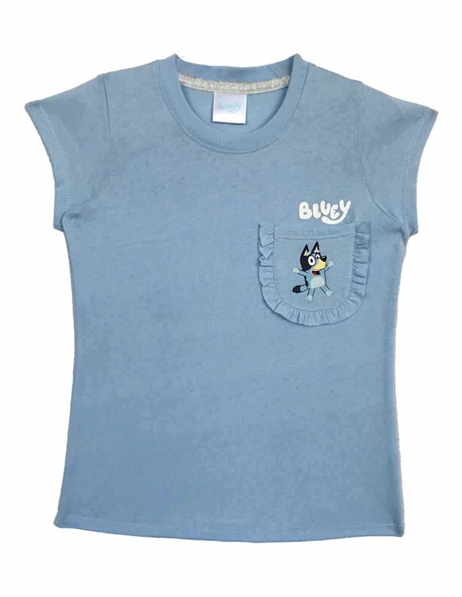 Playera Bluey manga corta para niña