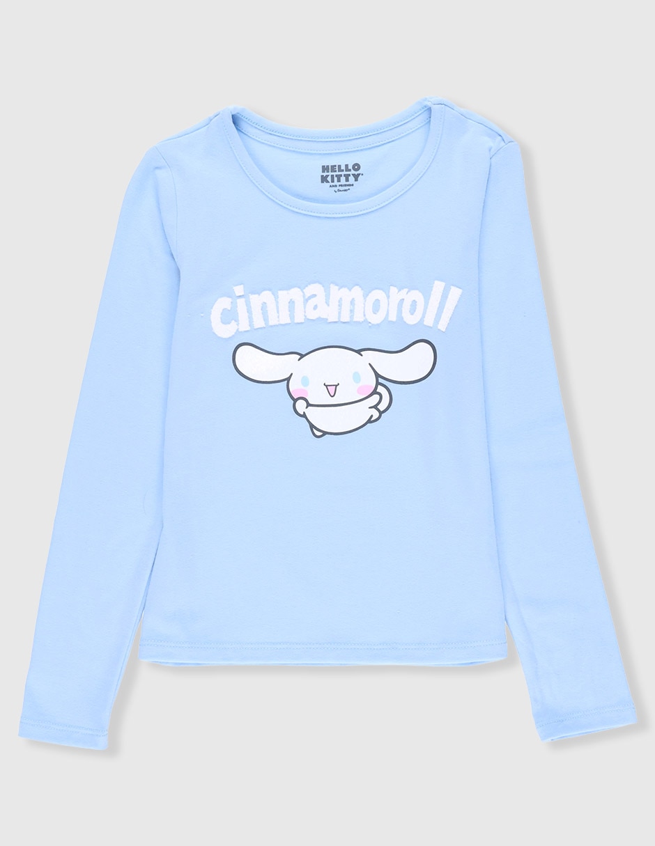 Playera Cinnamoroll Hello Kitty and Friends manga larga para niña Playera Cinnamoroll Hello Kitty and Friends manga larga para niña