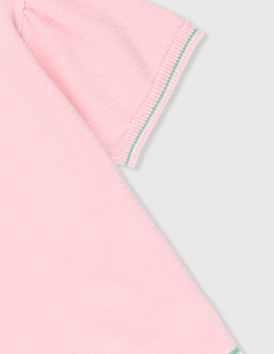 Playera tipo polo de algodón para niña 4