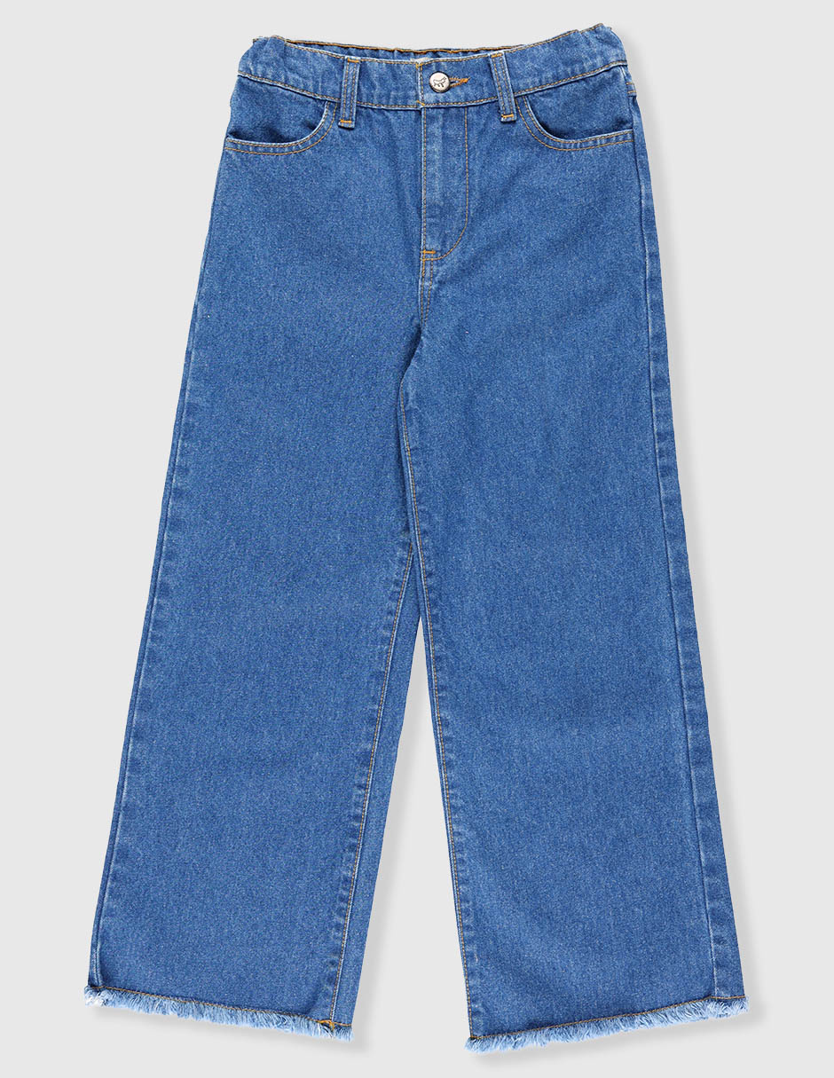 Jeans straight lavado obscuro para niña Jeans straight lavado obscuro para niña