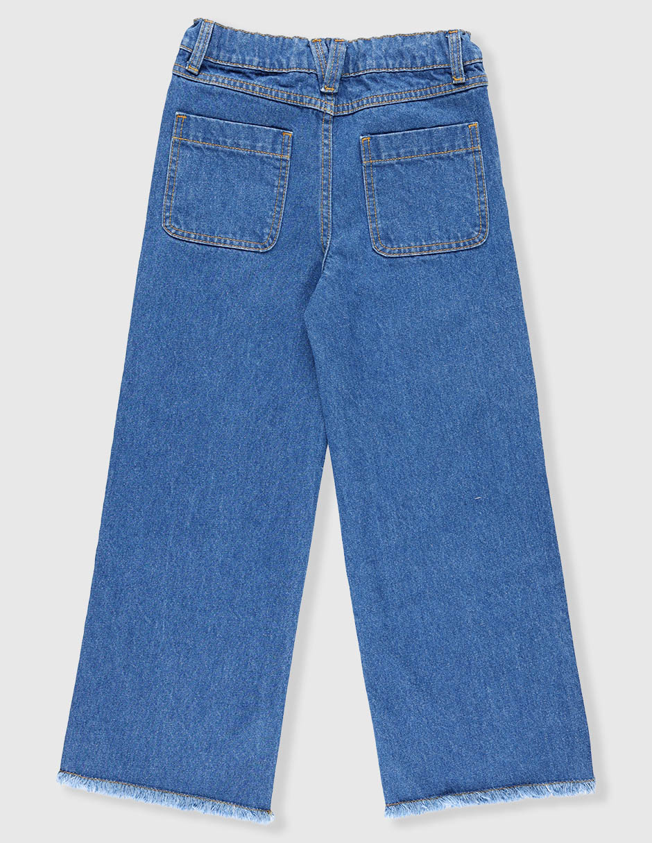 Jeans straight lavado obscuro para niña 2