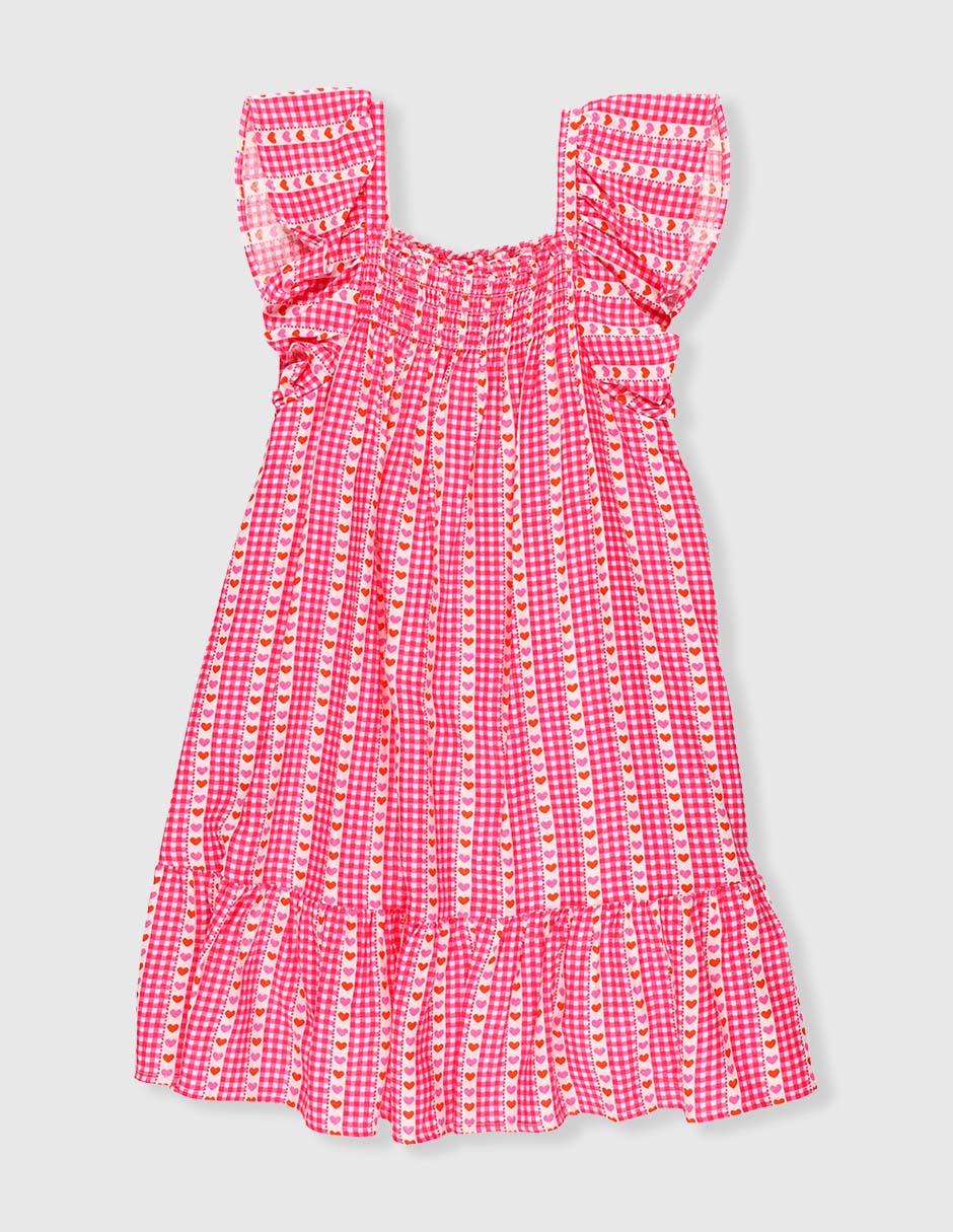 Vestido manga mariposa para niña