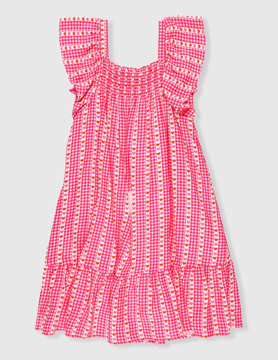 Vestido manga mariposa para niña 2