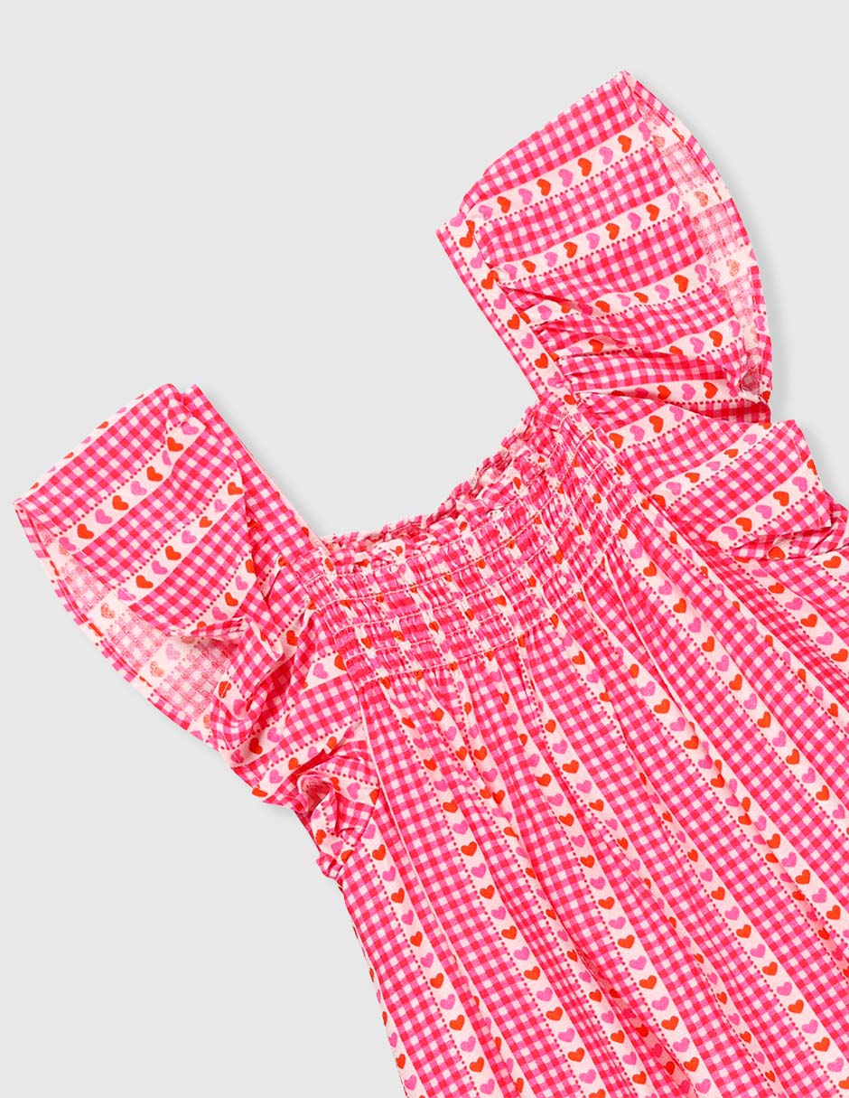 Vestido manga mariposa para niña 3