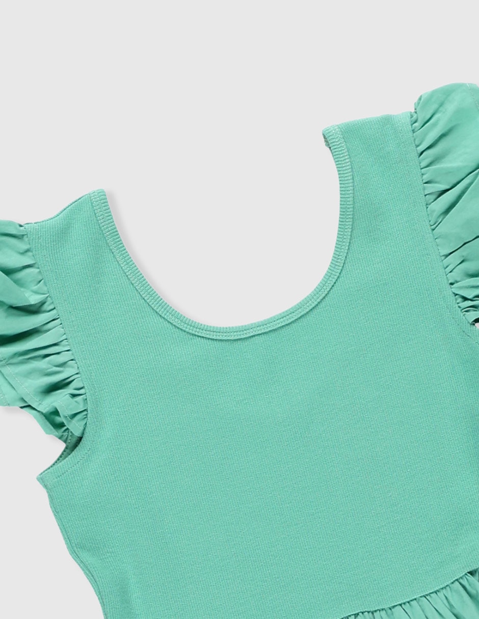 Vestido manga cap para niña 3