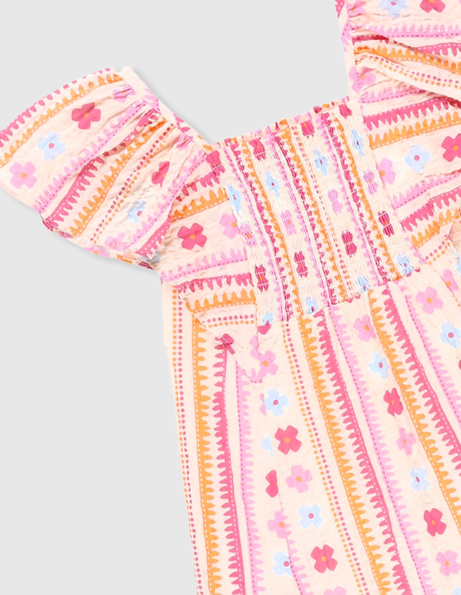 Vestido manga volantes para niña 3