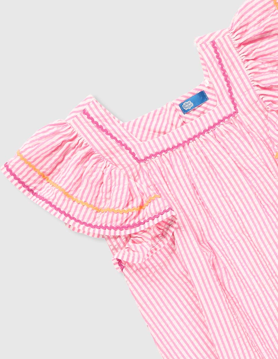 Vestido manga mariposa para niña 3