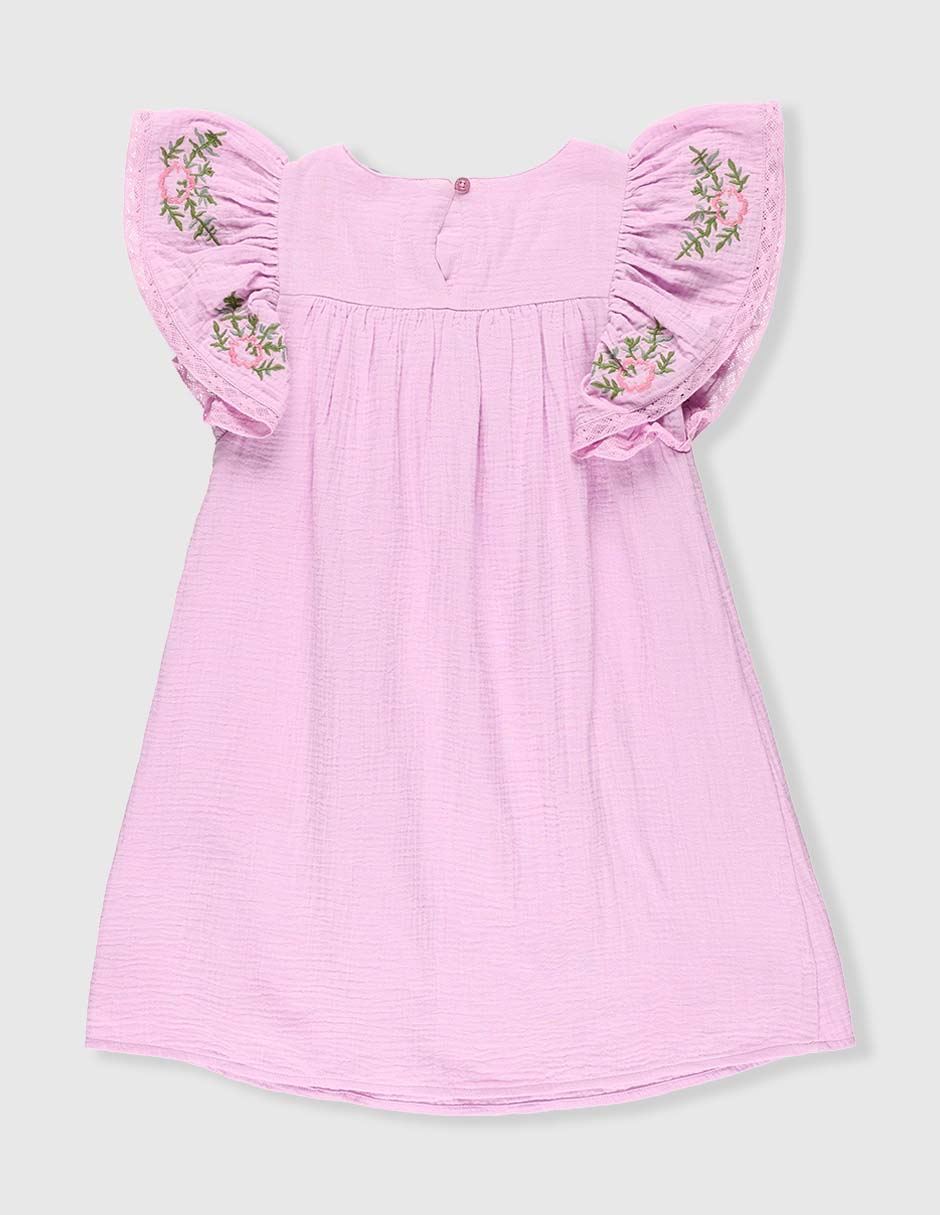 Vestido manga volantes para niña 2