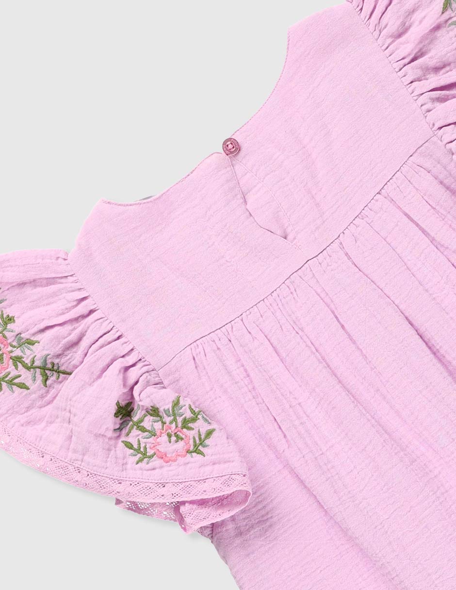 Vestido manga volantes para niña 4