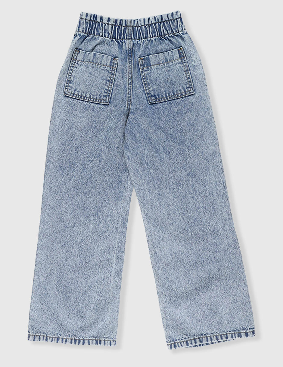 Jeans amplio lavado bitono para niña 5