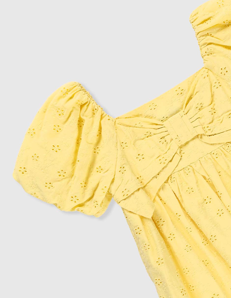 Vestido manga globo para niña 3