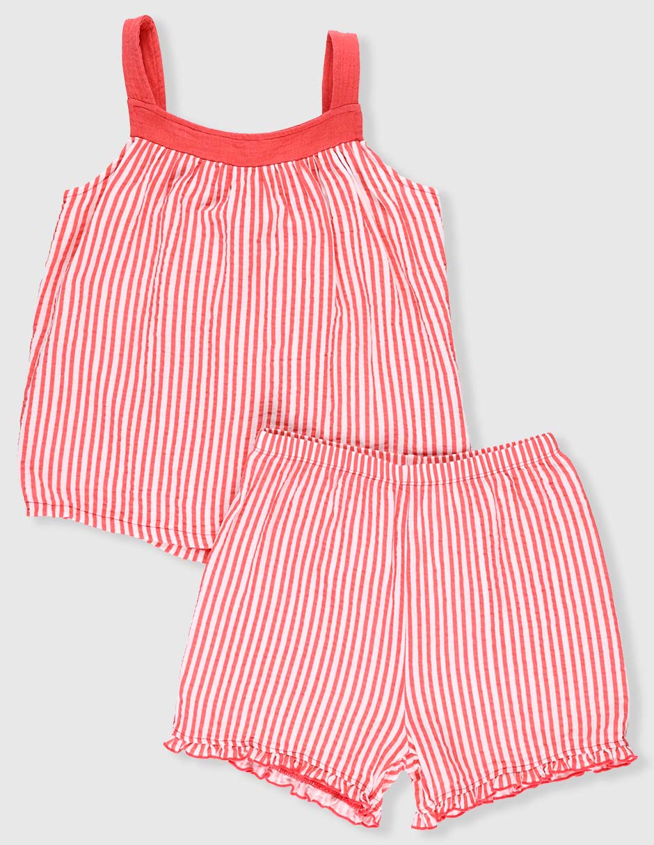 Set traje de baño short para niña