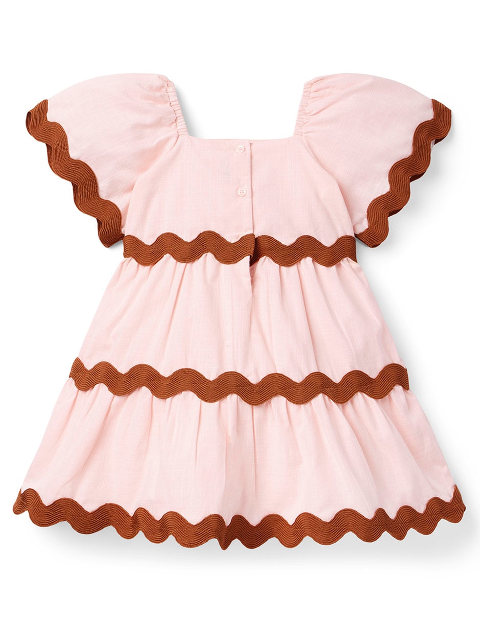 Vestido manga mariposa para niña 2
