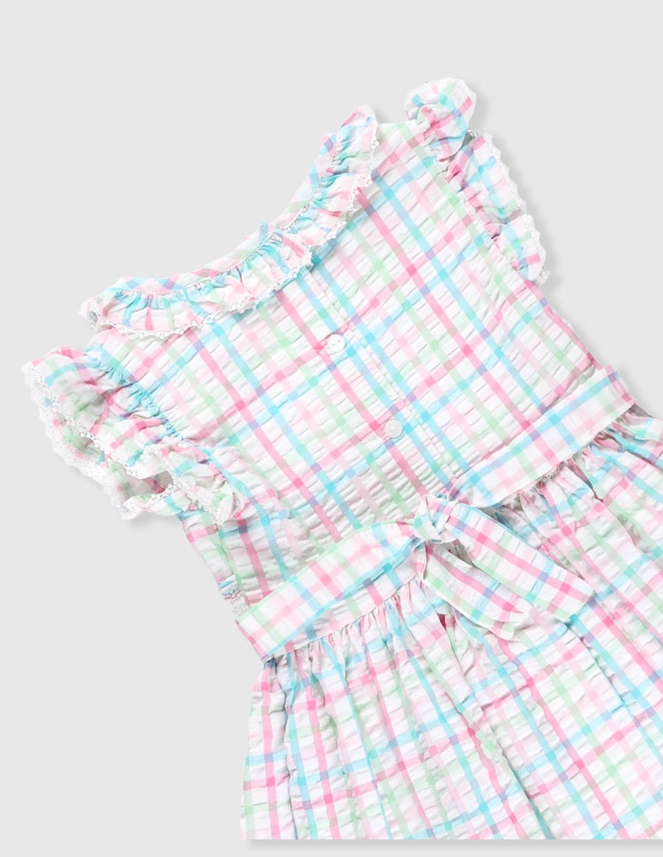 Vestido manga mariposa para niña 4