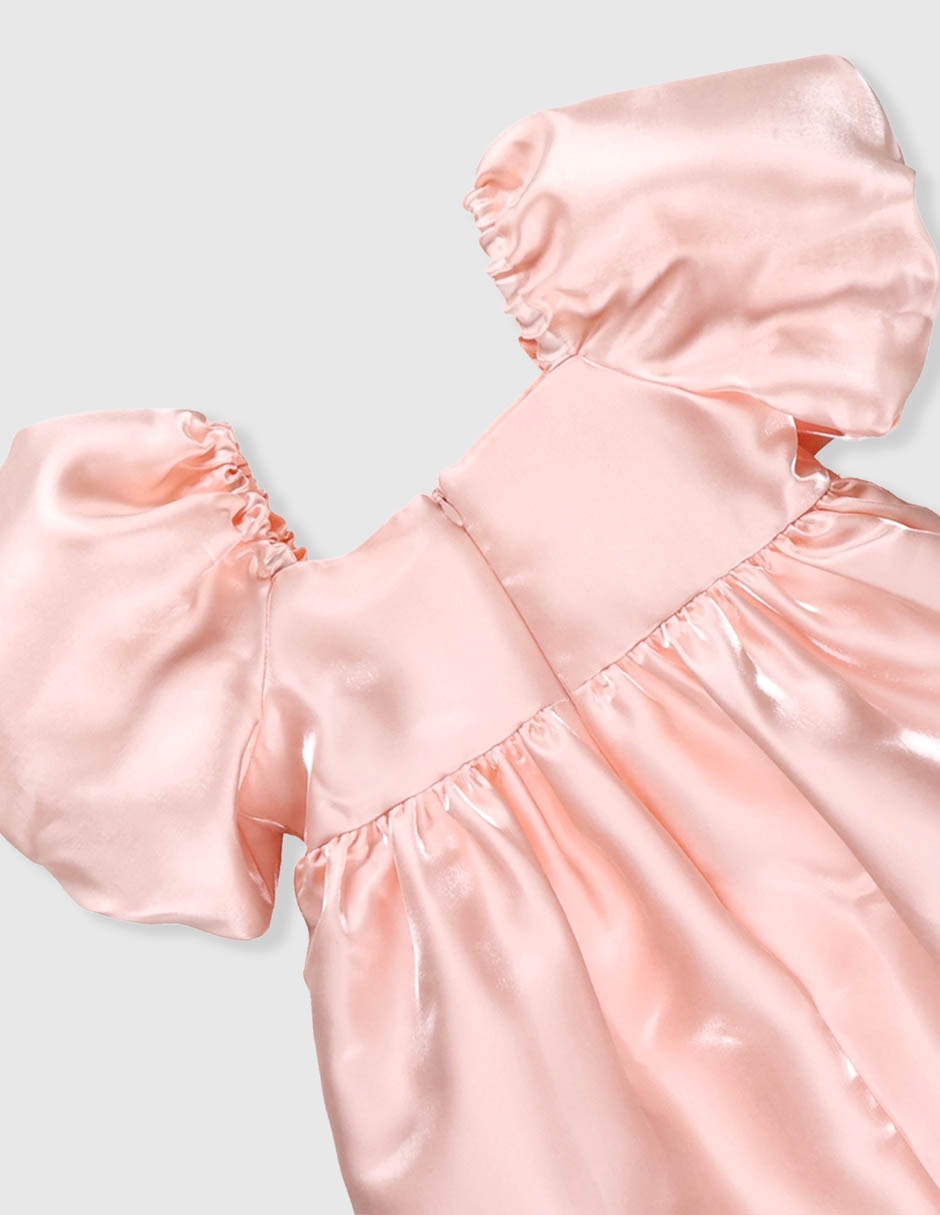 Vestido manga globo para niña 4