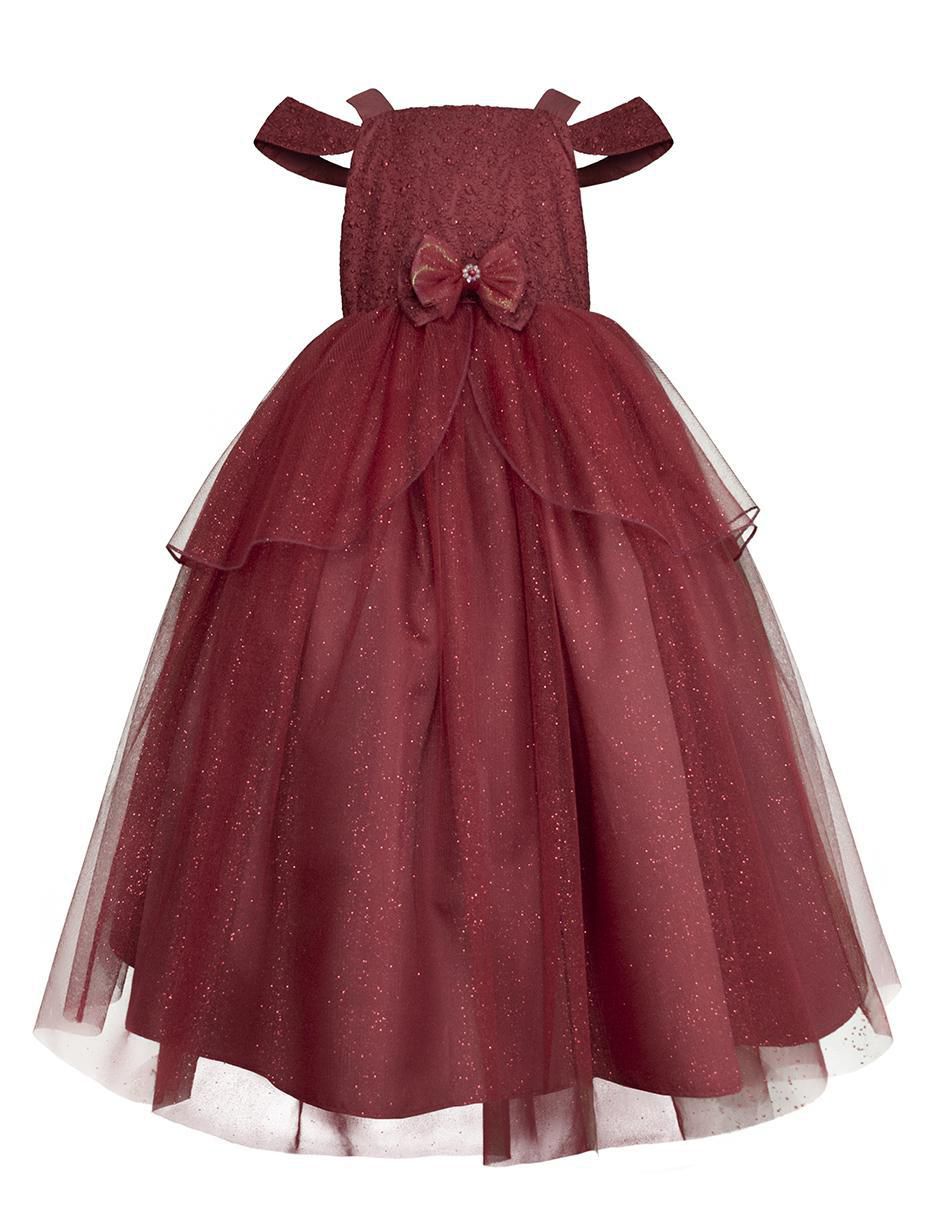 Vestido Fiesta manga caída para niña 2