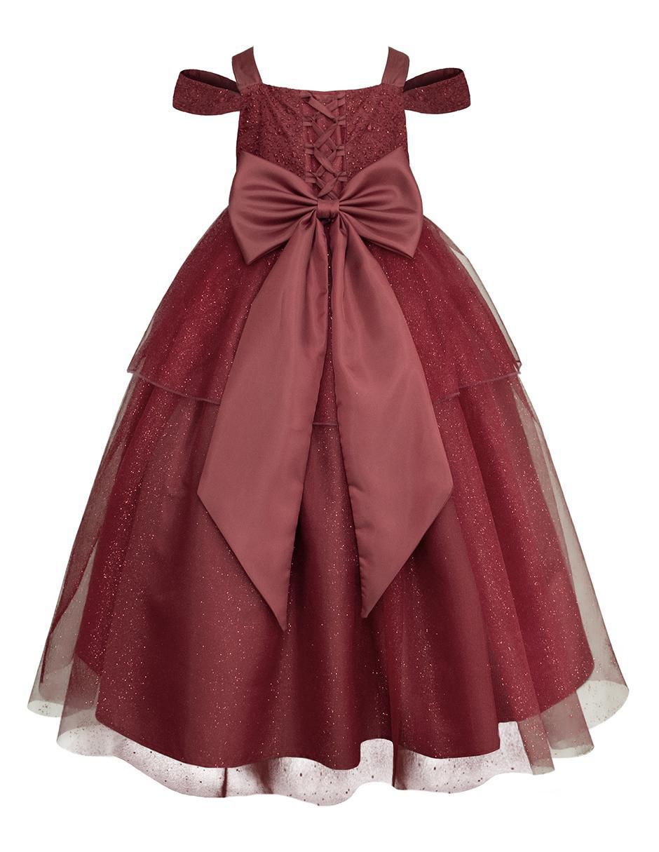 Vestido Fiesta manga caída para niña 3