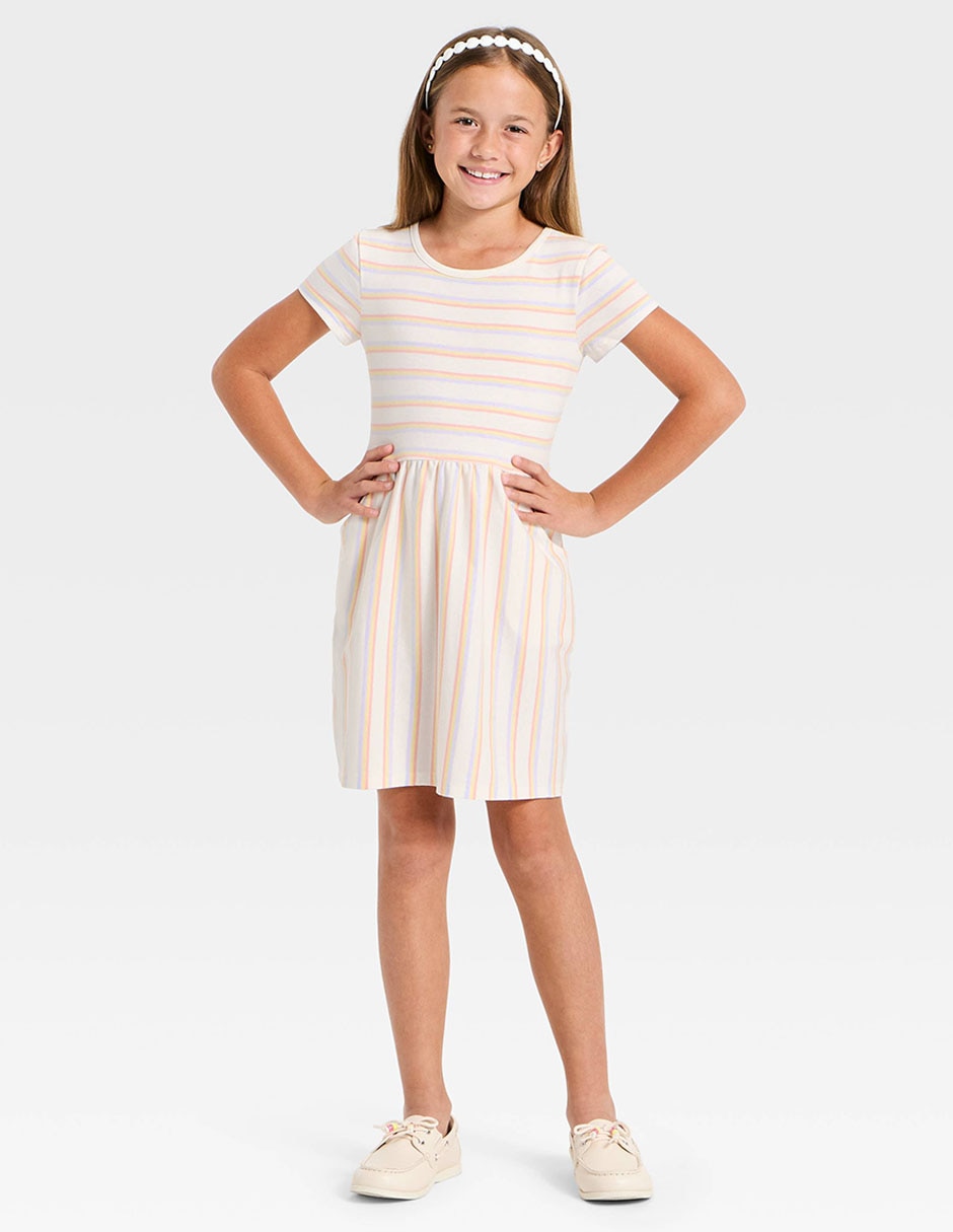 Vestido manga corta para niña 3