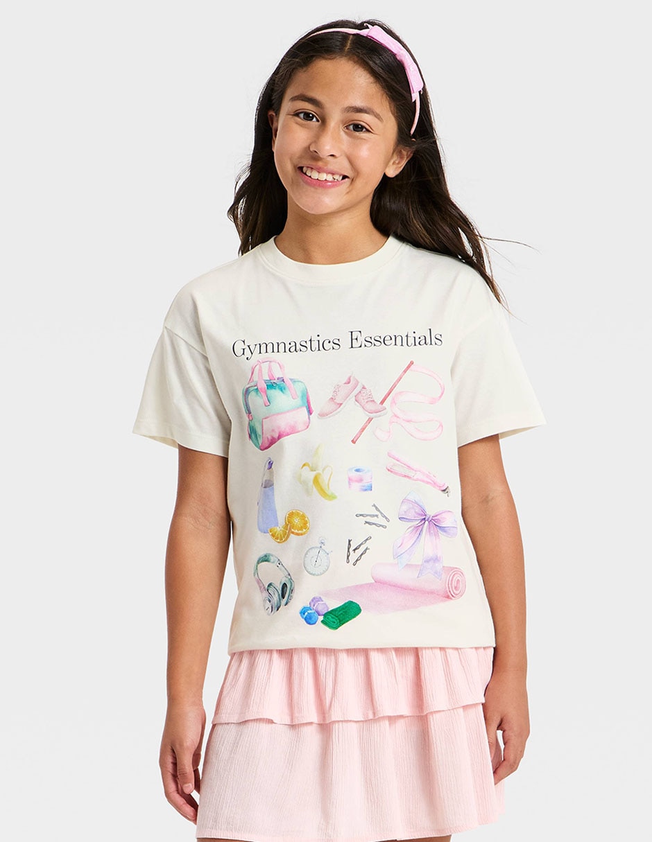 Playera manga corta para niña