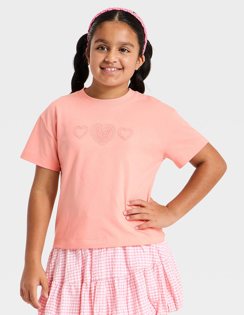 Playera manga corta para niña Playera manga corta para niña