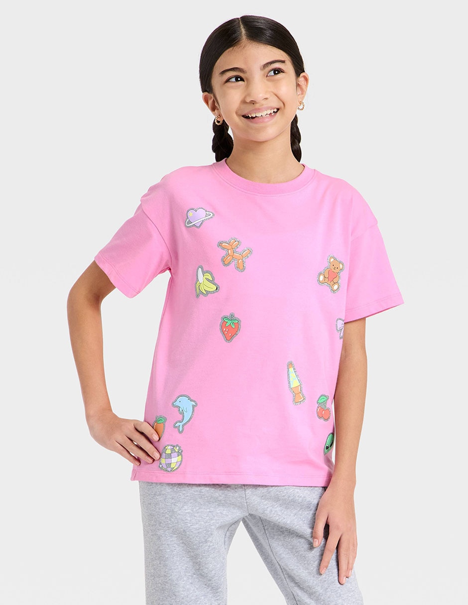 Playera manga corta para niña