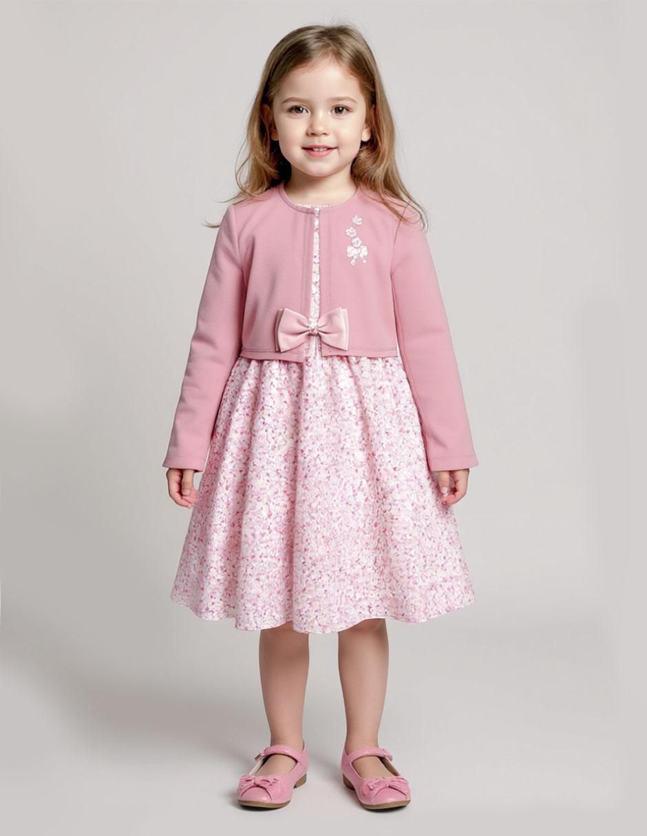 Vestido con suéter Casual manga regular para niña Vestido con suéter Casual manga regular para niña