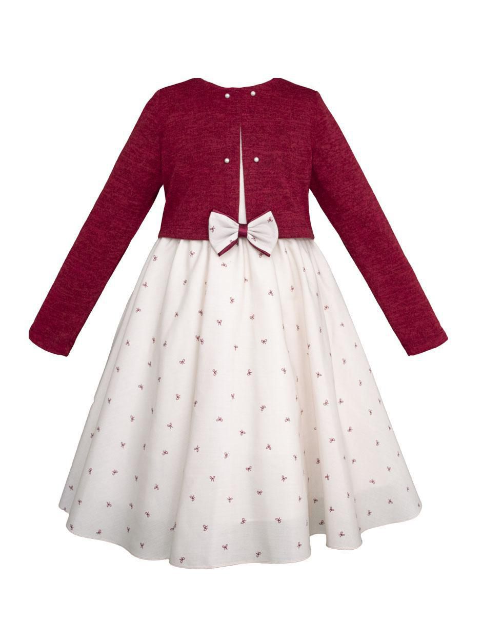 Vestido con suéter Casual manga regular para niña 2