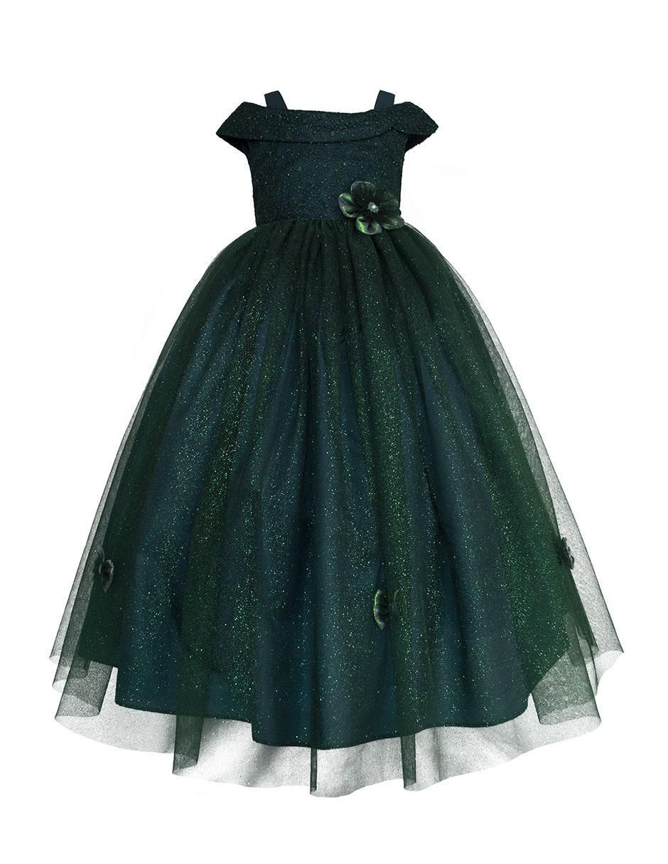 Vestido Fiesta manga caída para niña 2