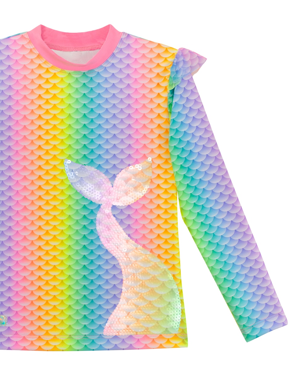 Conjunto wetshirt estampado bloques de color para niña 3
