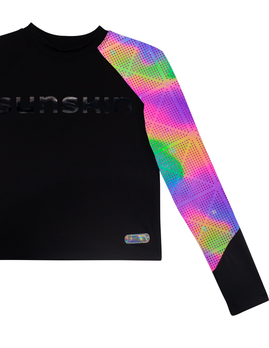 Wetshirt estampado bloques de color para niña 2